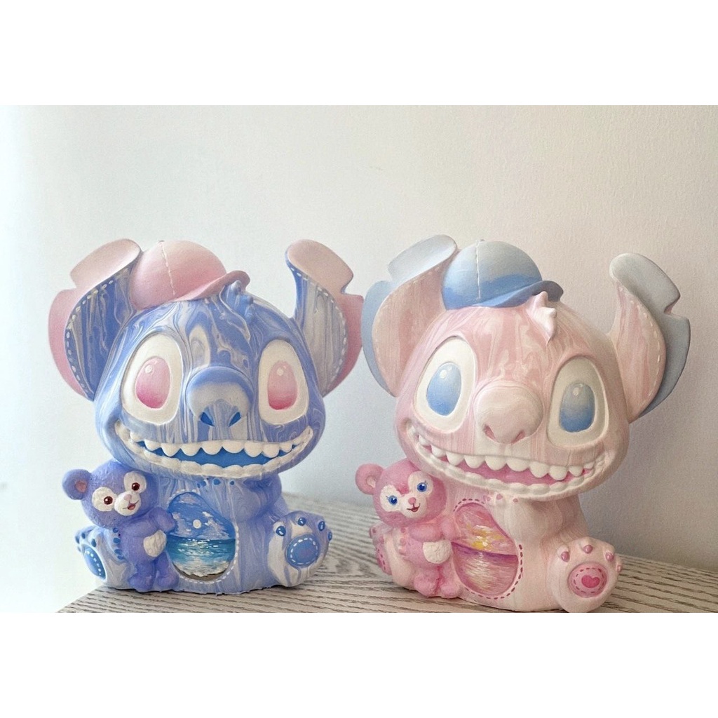 Tượng tô màu stitch - Tượng thạch cao 17cm - Tượng nhân vật hoạt hình