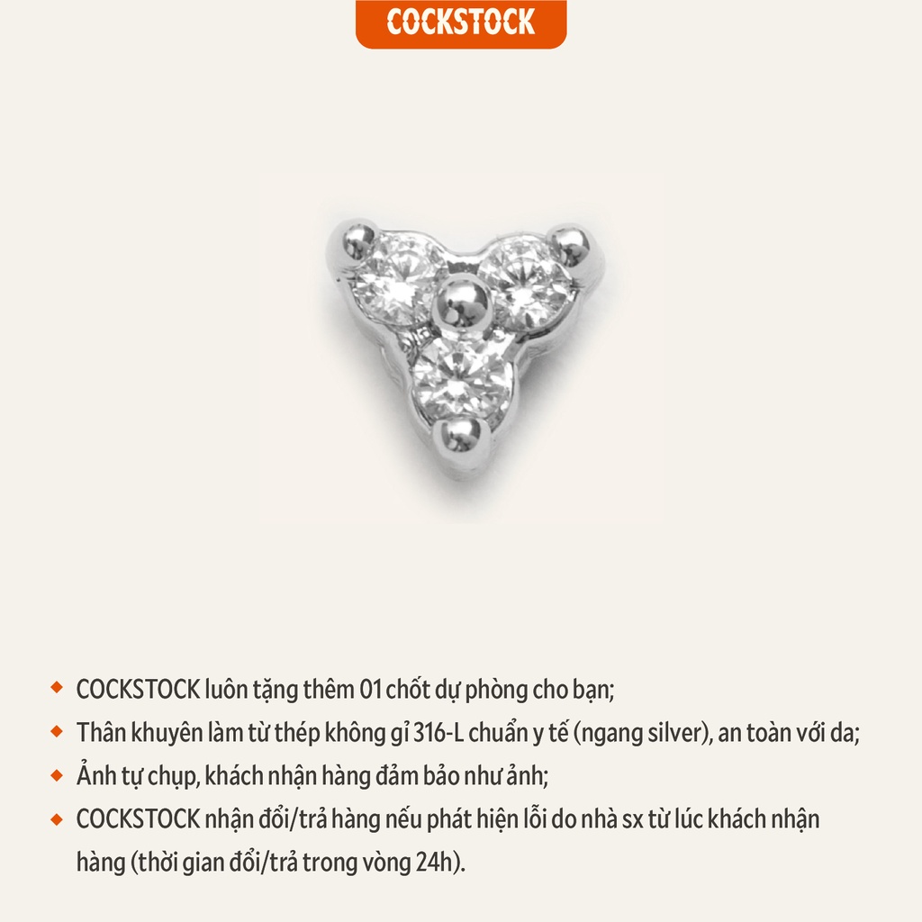 Khuyên tai đá Mini Three Wings Earring CockStock