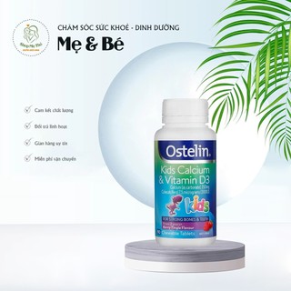 Canxi và Vitamin D3 cho bé, Canxi Khủng long Calcium & D3 Ostelin Kids viên nhai cho bé từ 2 tuổi