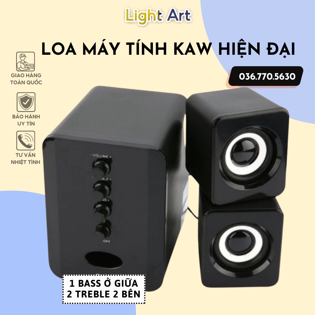 Loa Hàng Bãi Nhập Khẩu - Bộ Loa Máy Tính Usb KAW D202, Âm Thanh Sống Động - Bảo hanh uy tín