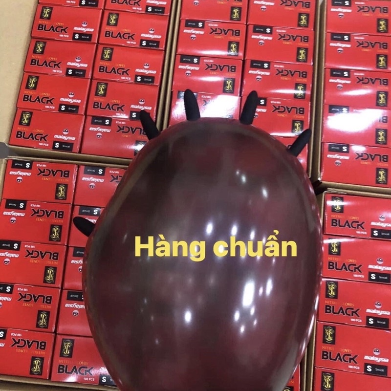 Găng tay đen co giãn ,găng đen co giãn đầu nhám ,Hộp 100 chiếc