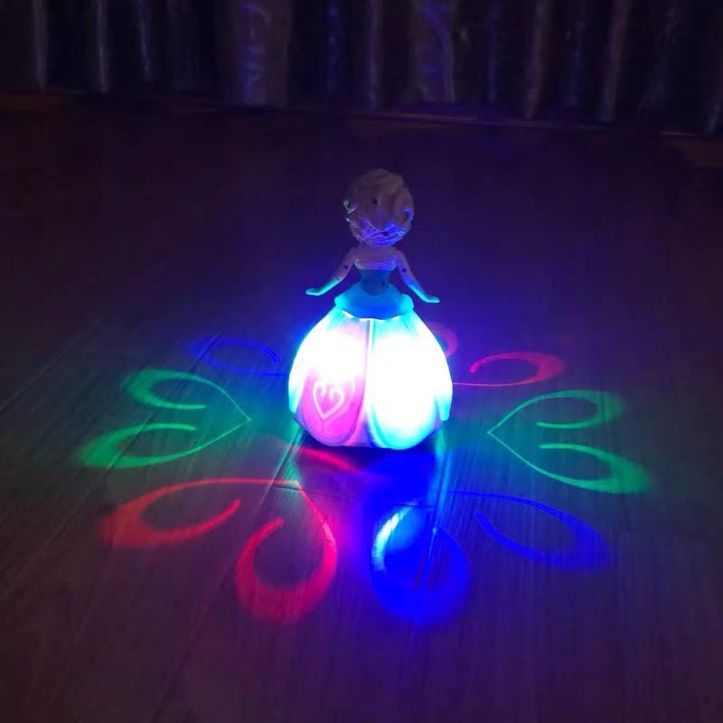 Đồ chơi Búp bê công chúa Elsa nhảy múa xoay tròn phát nhạc có đèn cho bé  - A15