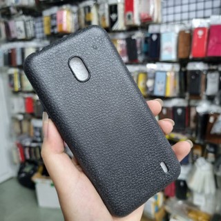 Ốp lưng Nokia 2.2 dẻo đen kiểu vân da ôm máy