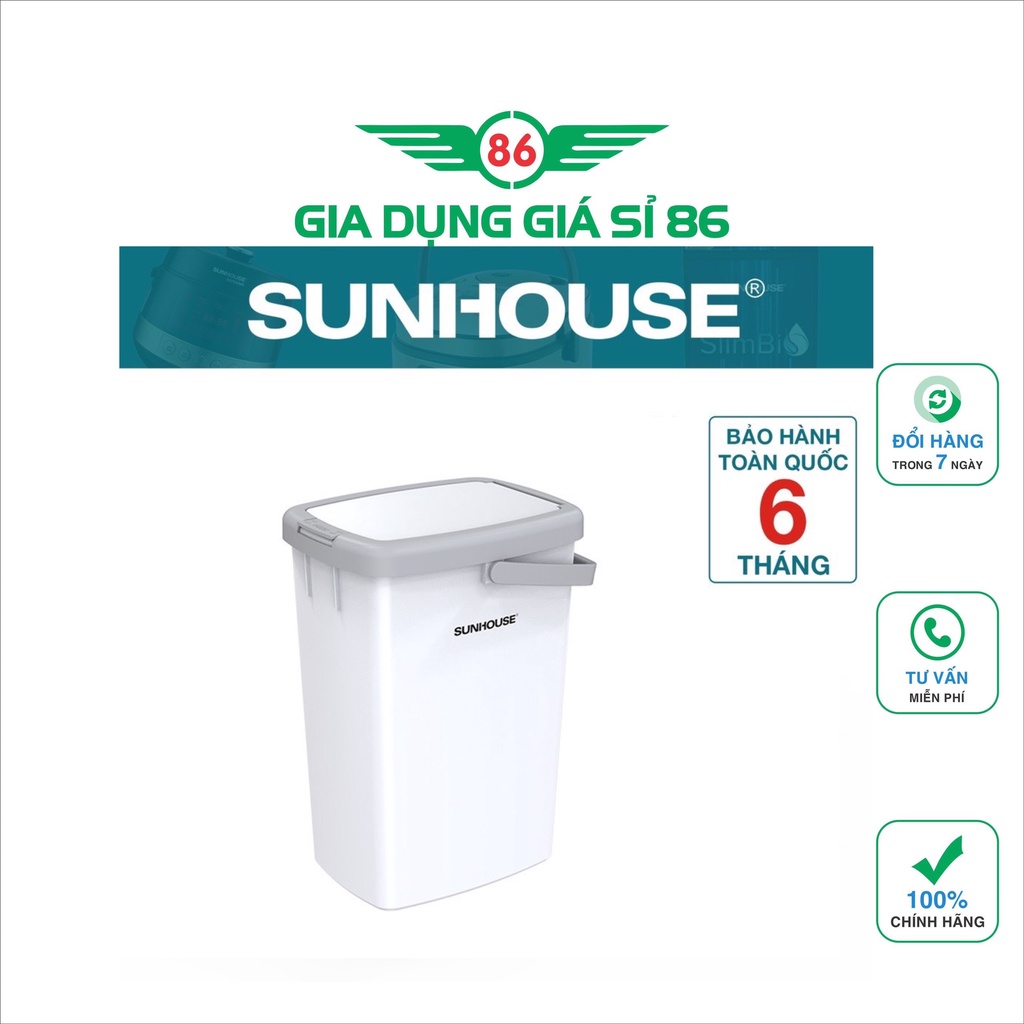 Thùng rác chữ nhật có nắp bấm Sunhouse KS-TR12LP và không nắp Sunhouse KS-TR12P