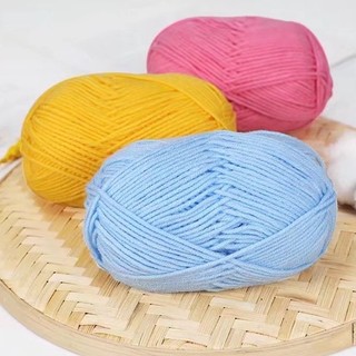 Len milk cotton 50g LYLYCRAFT Cuộn Len BoBo sợi 2mm gồm 42 màu dùng móc len cho người mới bắt đầu