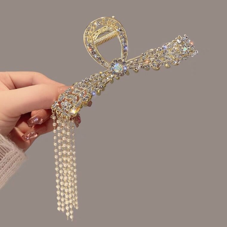Kẹp Tóc Hợp Kim Đính Ngọc Trai Nhân Tạo Thời Trang