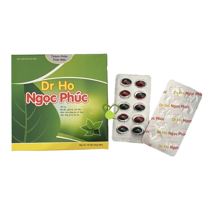Dr Ho Ngọc Phúc - Hỗ trợ giảm ho, tiêu đờm, đau rát họng, khàn tiếng do ho kéo dài - Hộp 100 viên