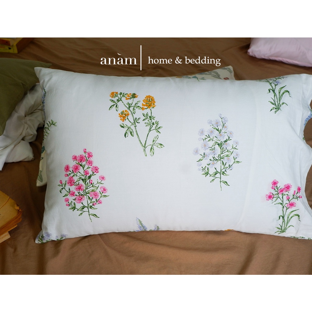 Anam home - vỏ gối nằm Cotton xô cao cấp  50x70 cm, 40x60 cm họa tiết hoa theo phong cách vintage, mid-century