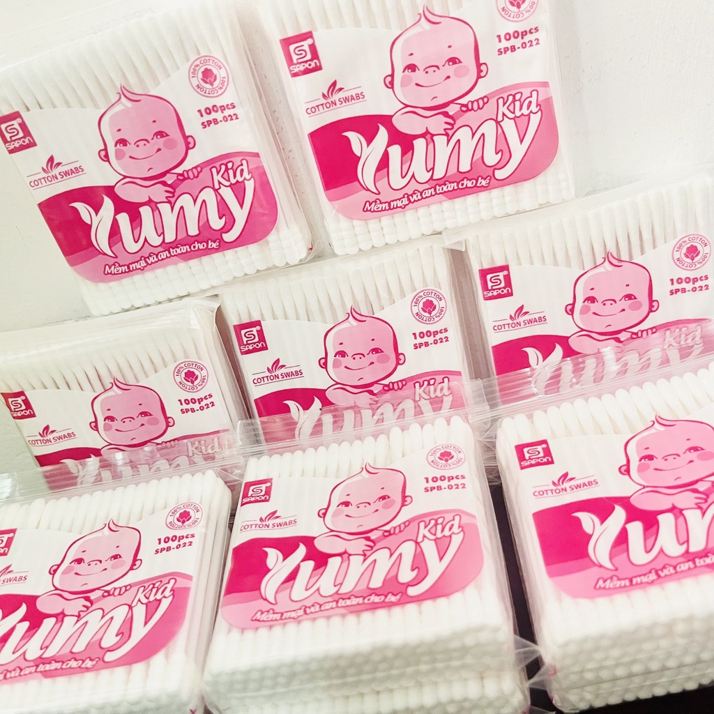 Bông tăm ngoáy tai YUMY - Thấm hút tốt, giúp lấy đi nước, chất lỏng trong vết thương, vết loét, bụi bẩn phukiendepladuoc