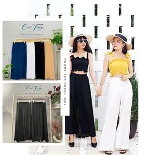 Quần xuông vải đũi cao cấp - Quần xuông ống rộng Bigsize - Bigsize Cát Tường