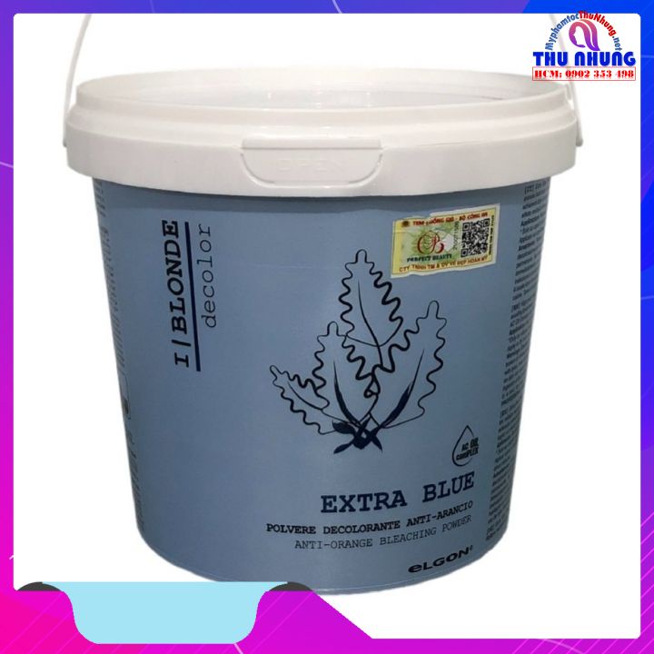 BỘT TẨY XANH ELGON EXTRA BLUE BLEACH DE COLOR ANTI ORANGE Ý CAO CẤP 500G