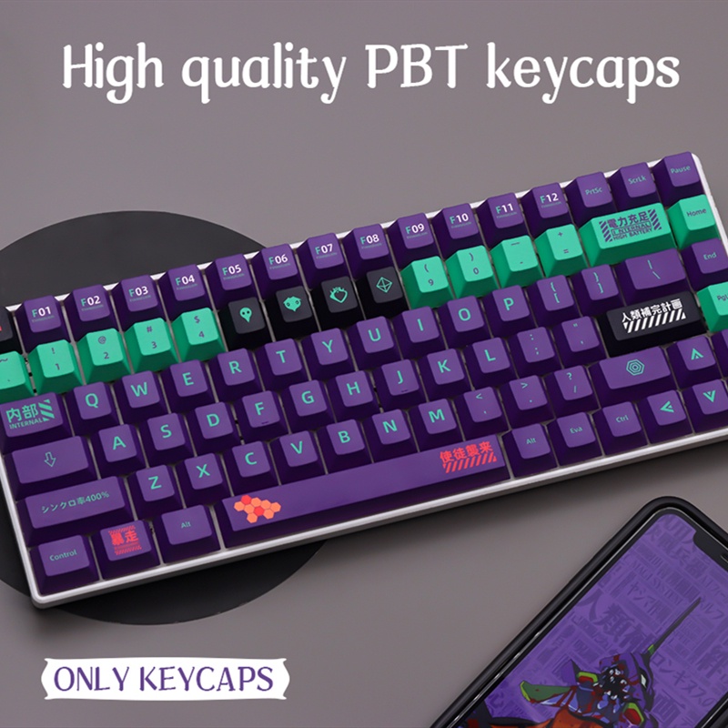 EVA 01 Keycap Cherry Profile PBT Keycaps for GMK mechanical keyboard Mod 61/84/980/87/104 keycap