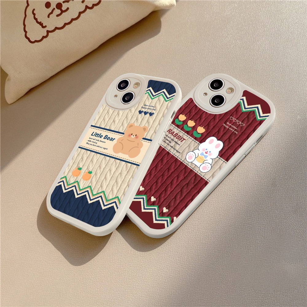 Ốp Điện Thoại Hình Gấu / Thỏ Cho iPhone 11 12pro 13 14ProMax 14Plus 13Pro 12 / 13mini 6G 6P 7 / 8G 8Plus SE x xr xsmax Dễ Thương