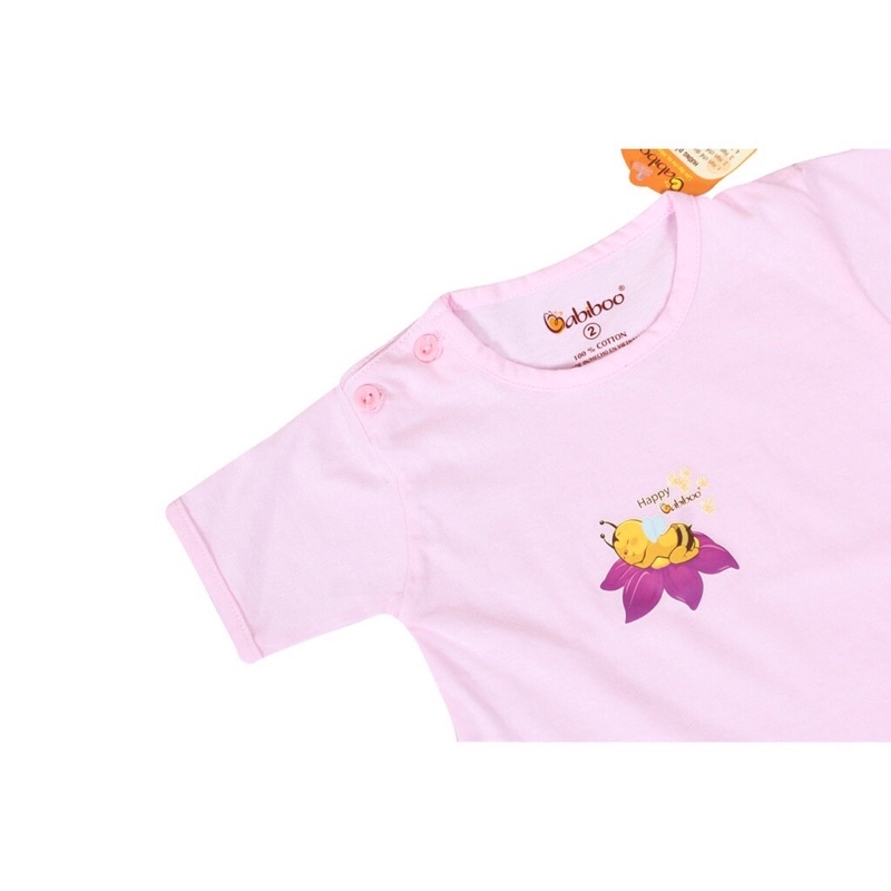 Áo thun cotton màu cài vai/cài giữa cho bé trai/gái