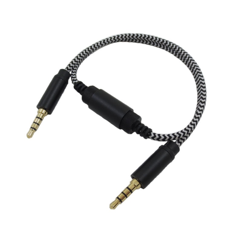 Dây Cáp Âm Thanh Bện Sợi Nylon Nối Đầu Đực Với Cổng AUX Cho Xe Hơi