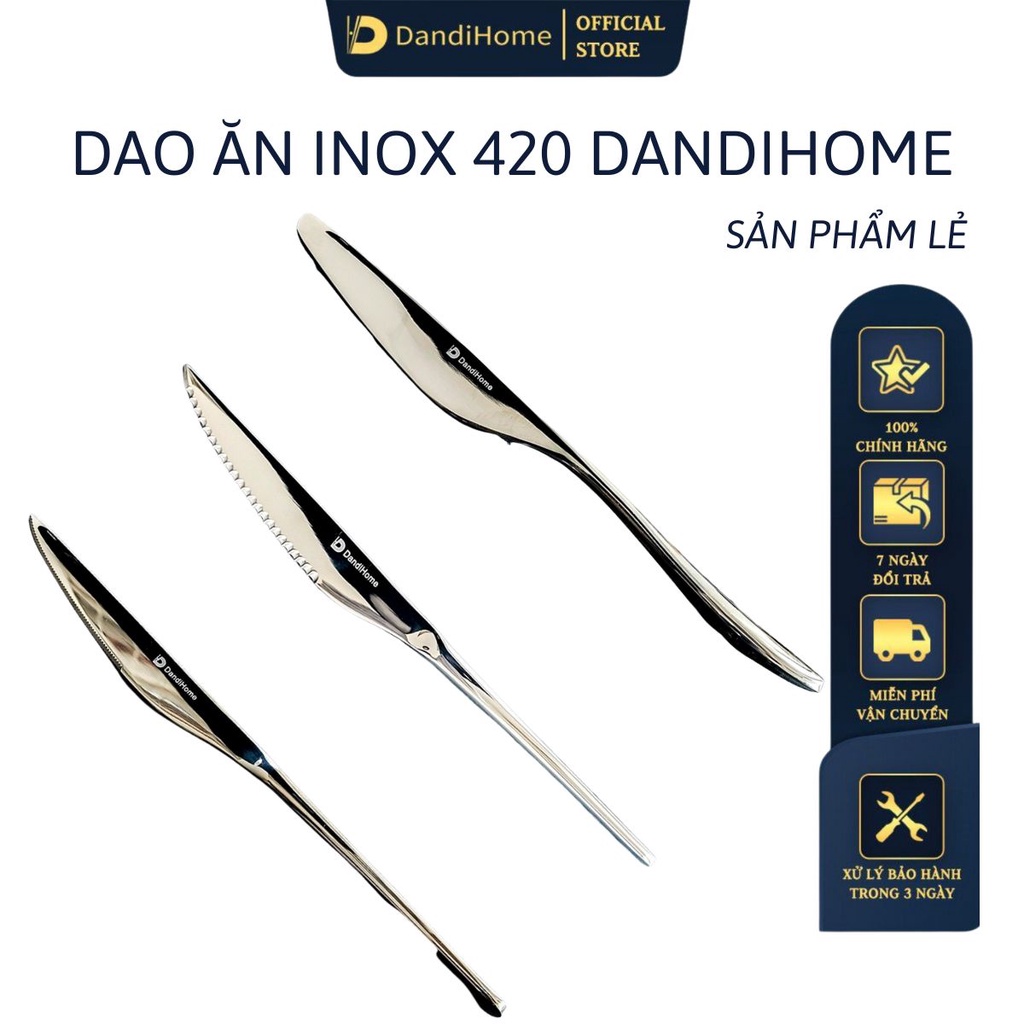 Dao ăn bít tết inox DandiHome 2020 cao cấp, sang trọng, tinh tế