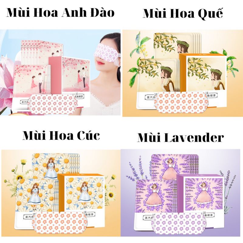 Mặt Nạ Mắt Nóng Yunben Thư Giãn, Chống Mỏi Mắt, Mặt Nạ Chườm Nóng Giảm Căng Thẳng, Giảm Cuồng Thâm Mix Mùi Ngẫu Nhiên