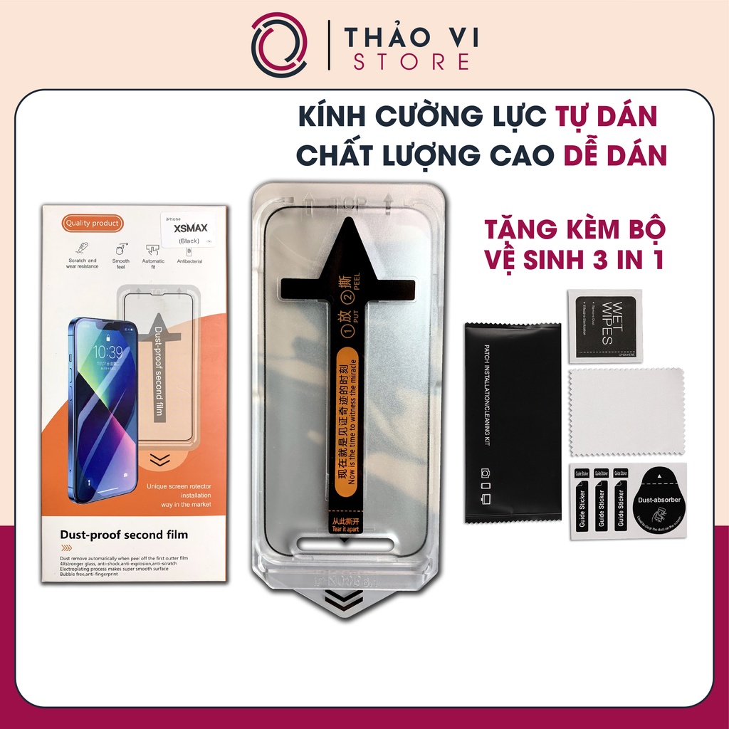 Kính Cường Lực Iphone Tự Dán Black Arrow Trong Suốt Tự Hút Bụi Cao Cấp