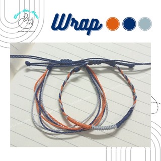 Set vòng tay waterproof wrap circle - mix cam - xanh navy - xám nhạt - bachameo.store - vòng tay handmade