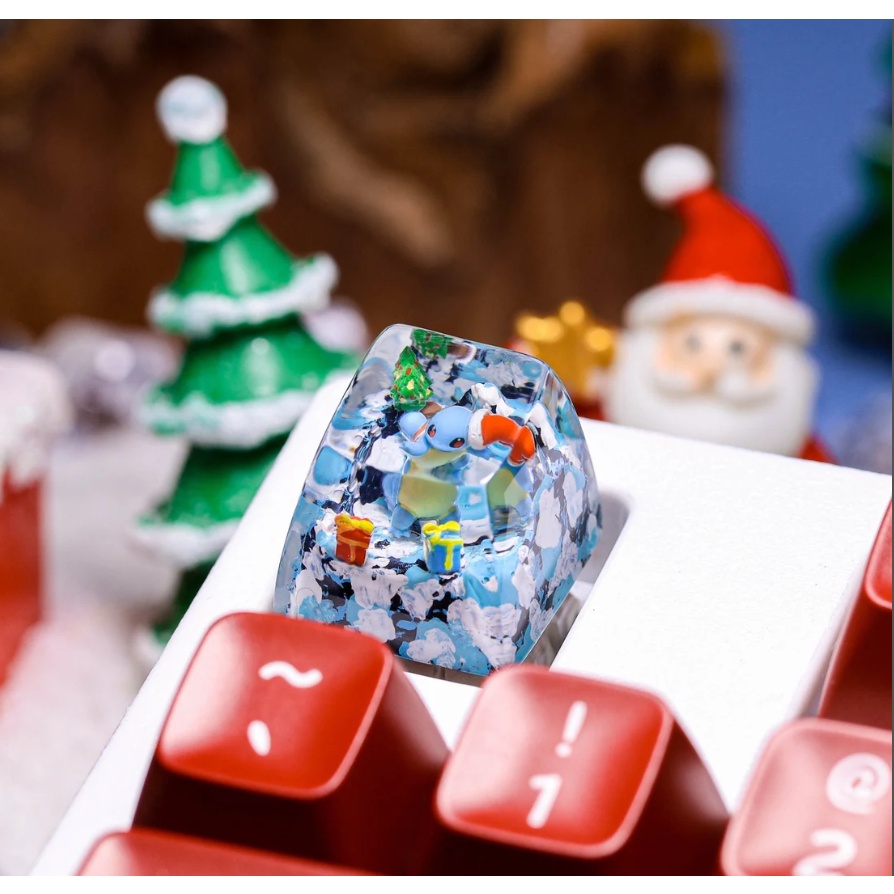 Keycap Squirtle giáng sinh, Nút bàn phím giáng sinh Pokemon phù hợp cho bàn phím cơ, profile SA