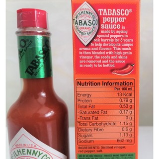 [Chai 150ml] XỐT ỚT ĐỎ [USA] TABASCO Pepper Sauce (halal)