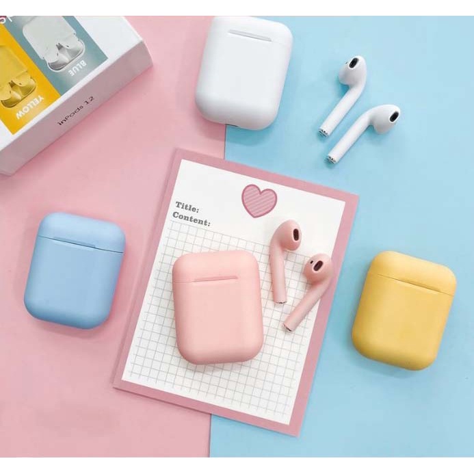 Tai nghe i12 TWS Bluetooth không dây trong tai v5.0 nút cảm ứng âm thanh HiFi có micro thích hợp cho iOS và Android