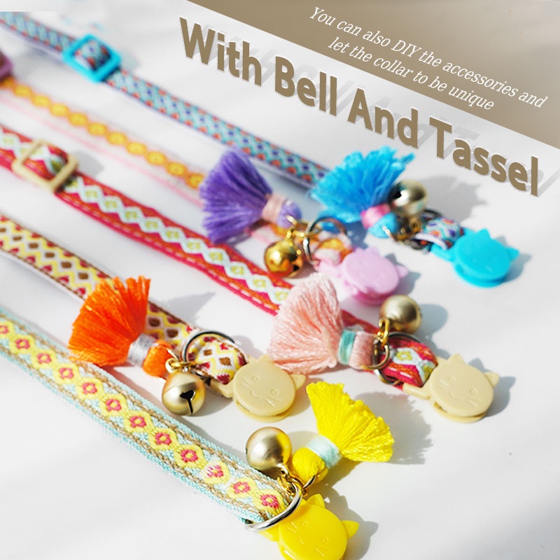 HamshMoc Vòng Cổ Mềm Mại Tháo Lắp Nhanh Có Chuông Điều Chỉnh Được Cho Thú Cưng