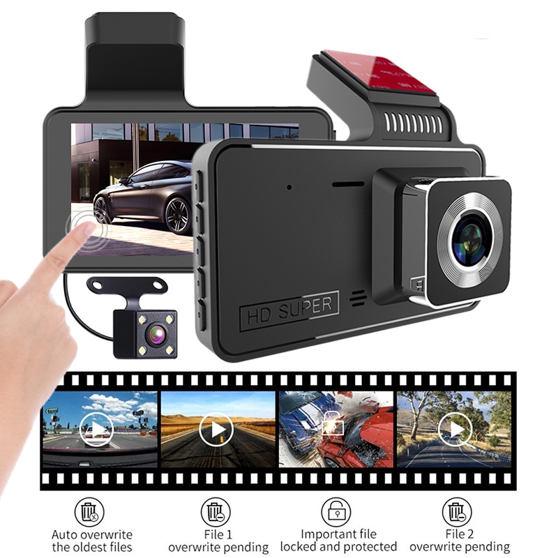 Camera Trước Và Sau 4 Inches Full HD 1080P Với Camera Sau 170 Độ Cho Xe Hơi