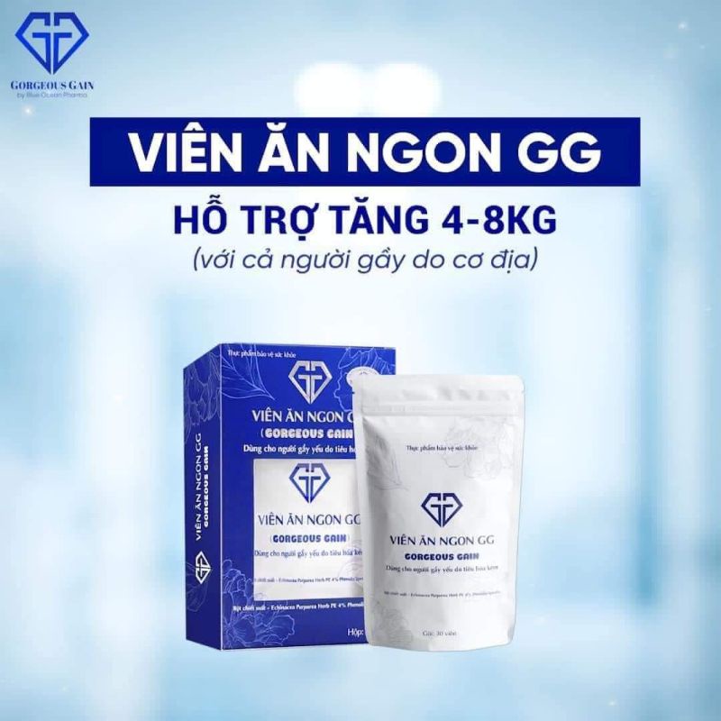 Viên Ăn Ngon GG Gorgeous Gain Giúp Ăn Ngon Tăng Cân Ngủ Sâu Cải Thiện Hệ Tiêu Hoá Ăn Ngủ Sâu An Toàn Không Tác Dụng Phụ