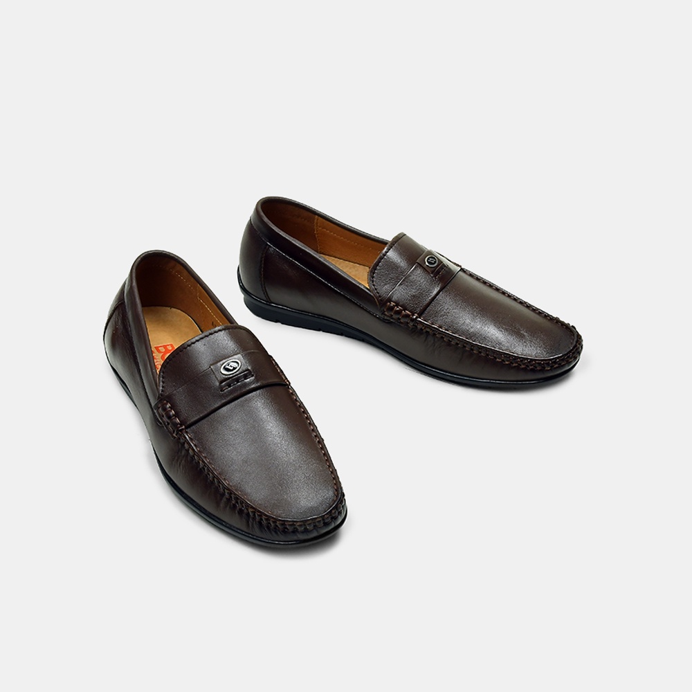 Giày lười da nam công sở trẻ trung năng động màu nâu BQ GC 2186