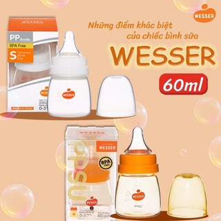 Bình sữa sơ sinh Wesser 60ml PP / PPSU