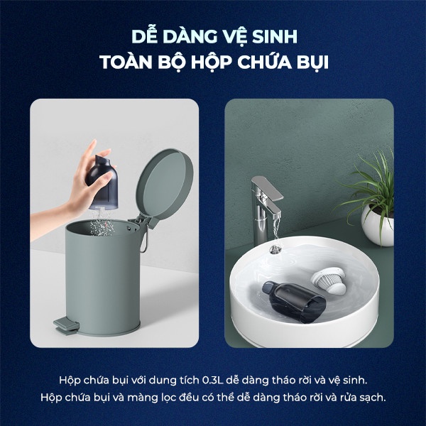 Máy Hút Bụi Cầm Tay Không Dây NEMI Thiết Kế Mini Đi Kèm 3 Đầu Hút Đa Năng Phục Vụ Đầy Đủ Nhu Cầu Cho Cả Gia Đình