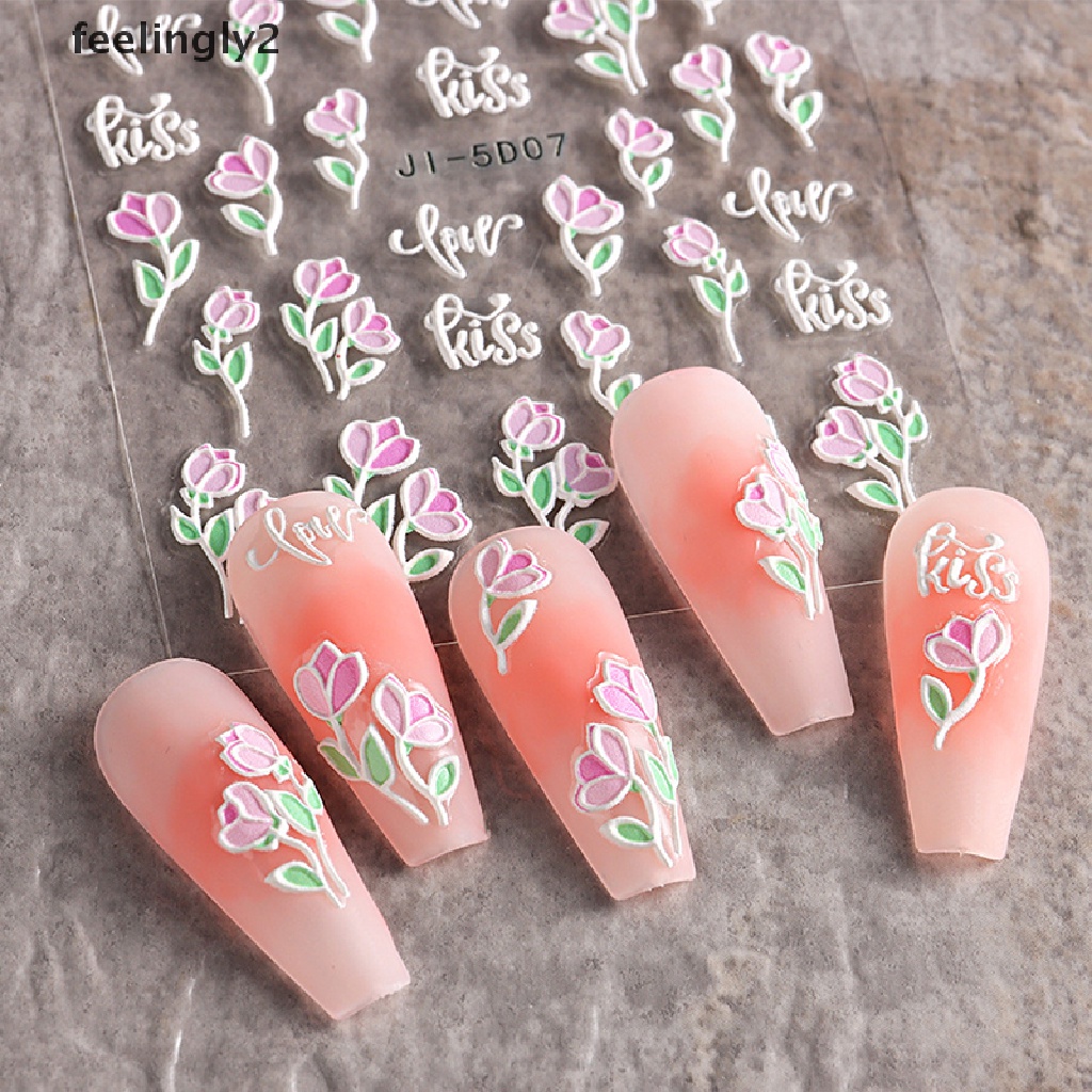 Miếng Dán Trang Trí Móng Tay 5D Bằng Acrylic Họa Tiết Hình Học Độc Đáo