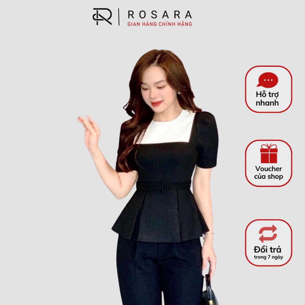Áo sơ mi thời trang nữ công sở dáng peplum Rosara G112