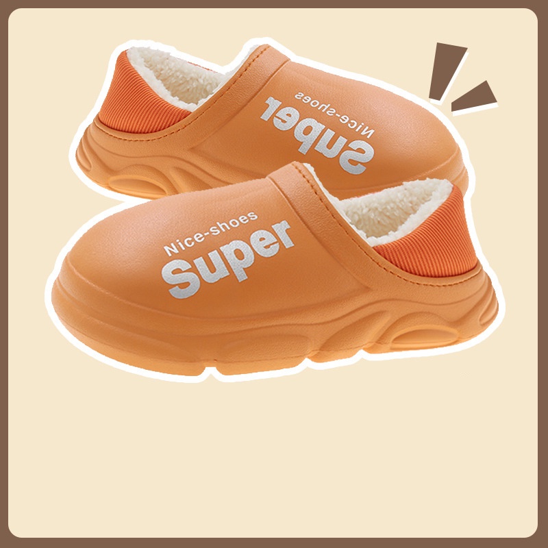 Dép cotton Đi Trong Nhà Đế Dày Chống Trượt Giữ Ấm Mùa Đông Cho Nam Nữ