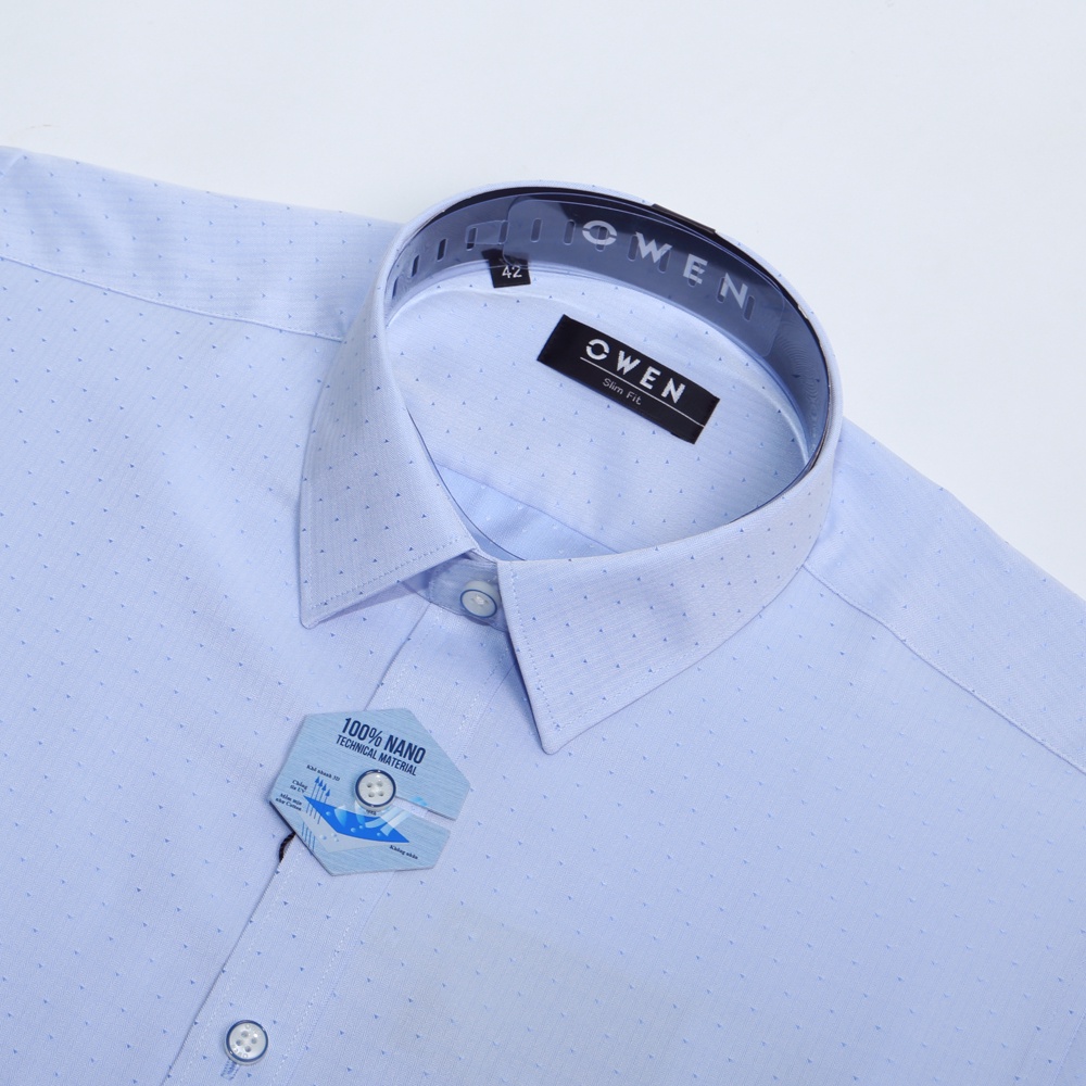 OWEN - Áo sơ mi dài tay Slim Fit Xanh Nano - AS220824D