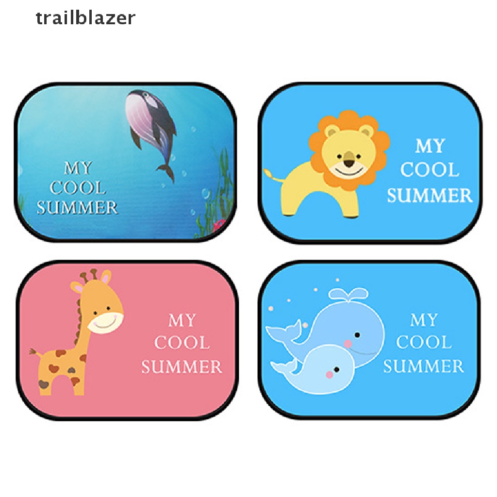 Set 2 Bạt Che Nắng Cửa Sổ Xe Hơi Gấp Gọn Được Họa Tiết Hoạt Hình Dành Cho Bé UIO