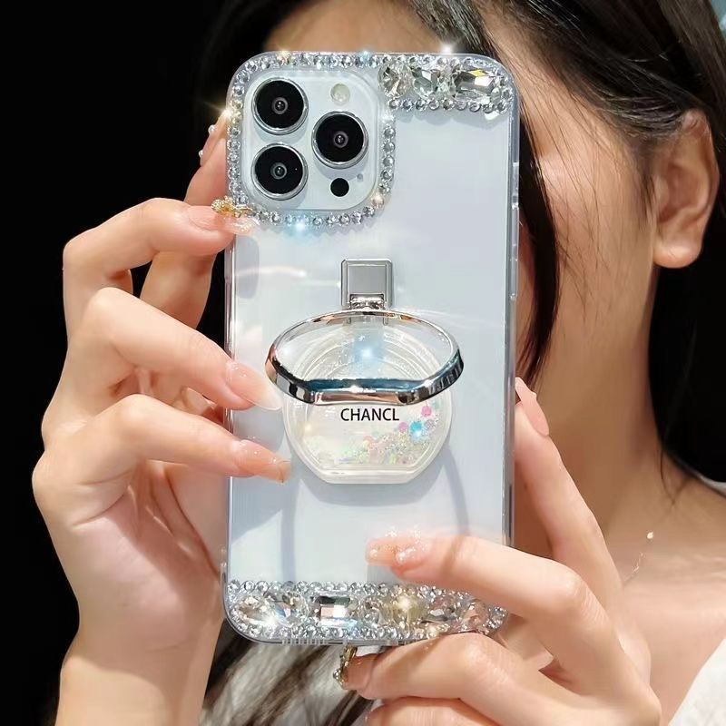 Ốp Điện Thoại Tpu Kim Cương Giả Hình Chai Nước Hoa Cho iPhone 12 13 14 11 XR XS Max