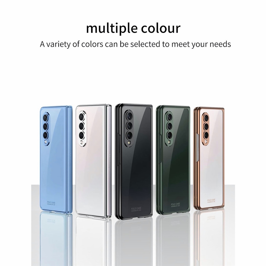 Bao Da Điện Thoại Siêu Mỏng Trong Suốt Mạ Điện Cho samsung galaxy z fold 4 fold3 Ốp