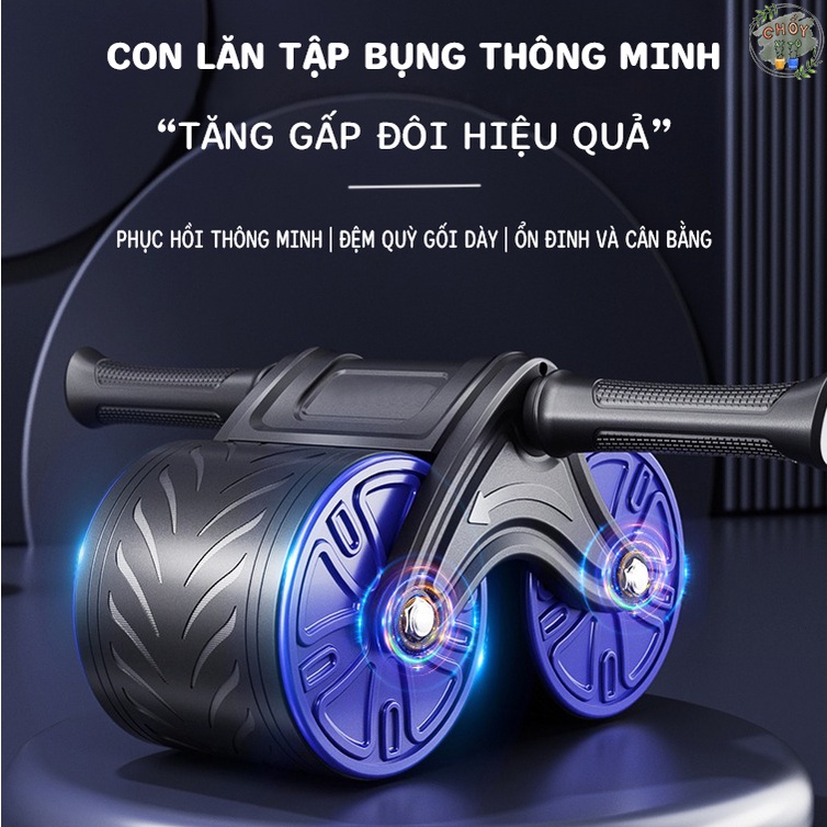 Con lăn trợ lực, con lăn tập bụng tại nhà thế hệ mới 2 bánh thiết kế mới có chỗ nắm tay tiện dụng, chất liệu cao cấp