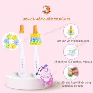 Combo chổi cọ bình sữa và núm ti silicon Mama's Choice (siêu bền,siêu sạch)