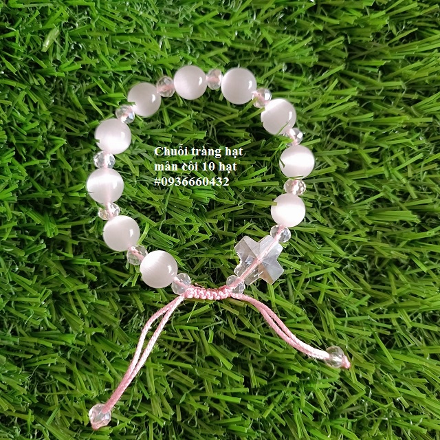 Chuỗi tràng hạt mân côi công giáo màu trắng 10 hạt 8li 10li đeo tay - quà tặng công giáo