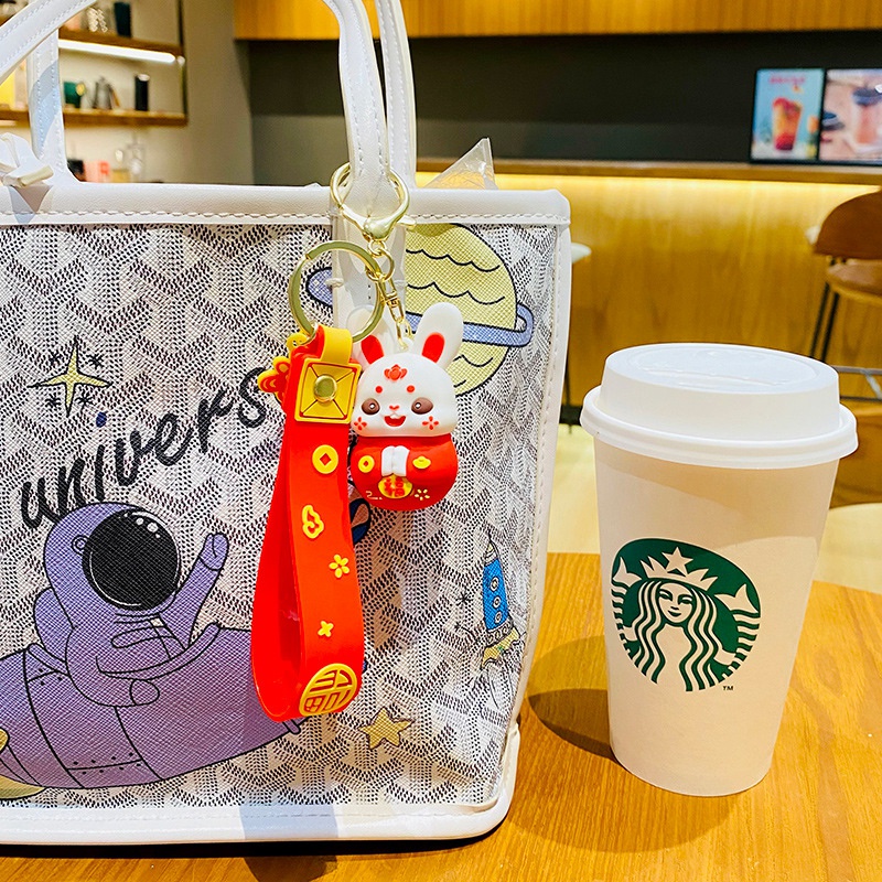 Móc Khóa Hình Thỏ Dễ Thương Trang Trí Năm Mới