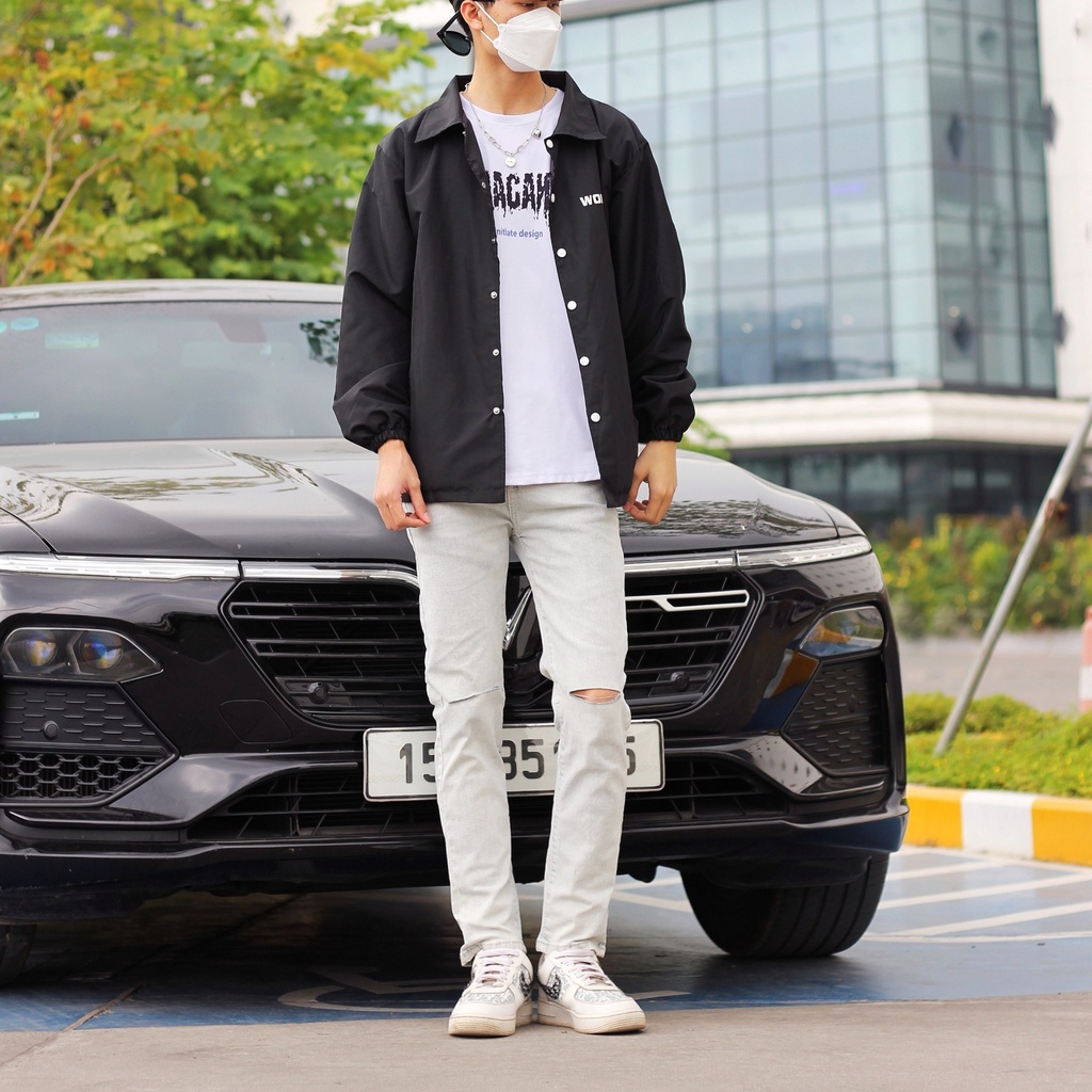 Quần jean nam màu ghi bạc rách gối co giãn tốt phom ôm dáng slimfit skinny hà nội hcm pon.mens