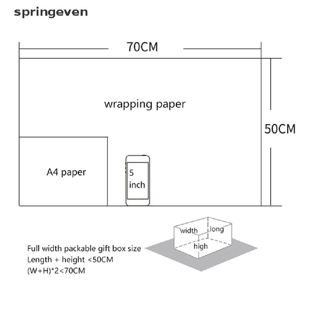 1 Cuộn Giấy Gói Quà Giáng Sinh / Năm Mới 50 * 70cm