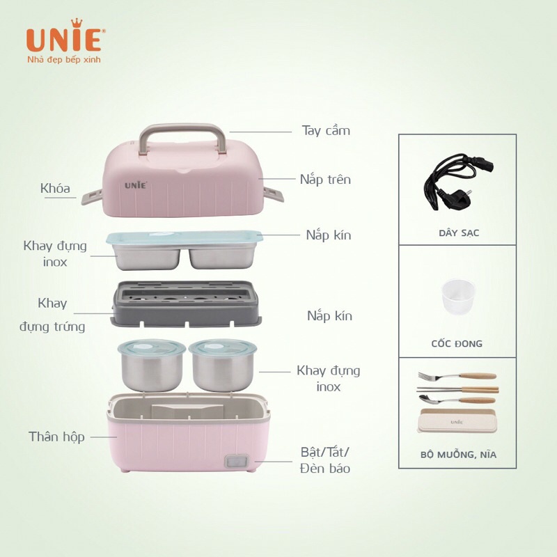 Hộp hâm cơm nóng Unie