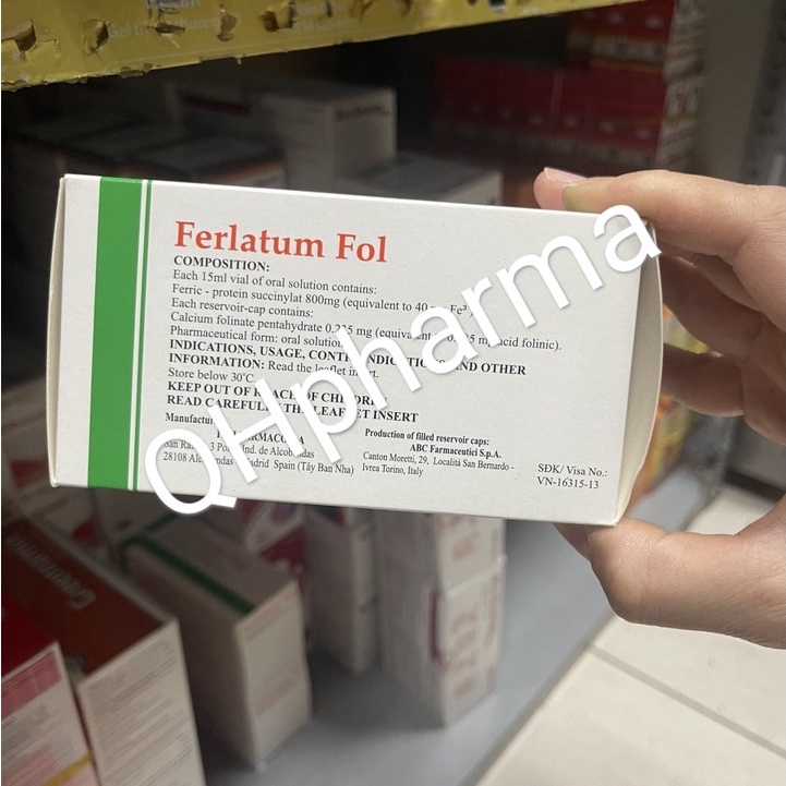 Siro bổ sung sắt FERLATUM - FERLATUM FOL hộp 10 lọ