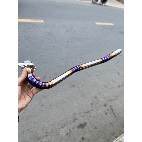 Cổ Pô Titanlium dành cho Wave - Dream - Wave A - futer led - RSX