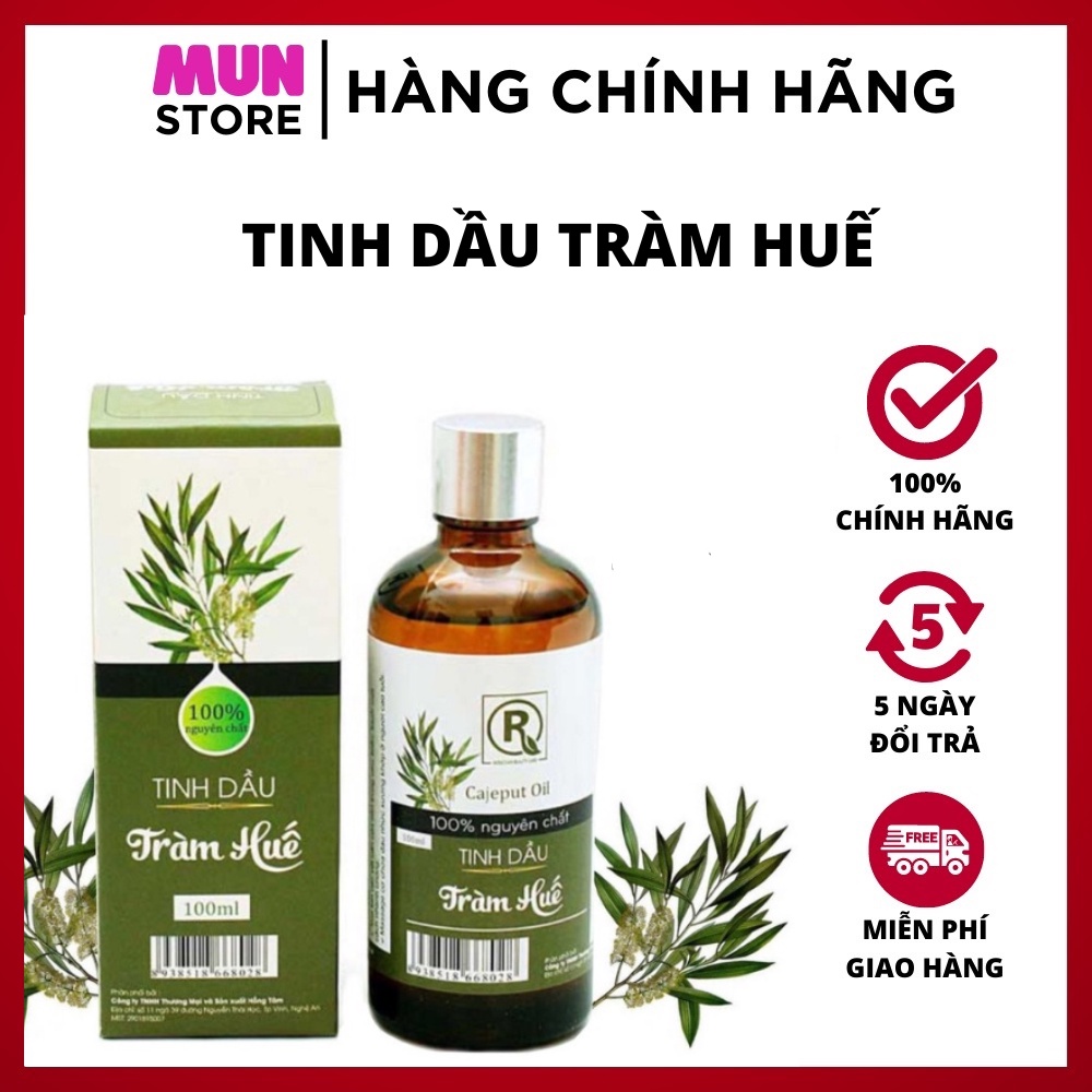 Tinh Dầu Tràm Huế Hồng Tâm Nguyên Chất 100ml (LOẠI I) - Thơm phòng,giữ ấm,đuổi muỗi