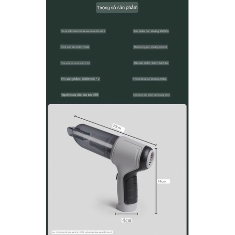 Máy hút bụi cầm tay mini không dây cao cấp bản Adapter - Đông Bắc